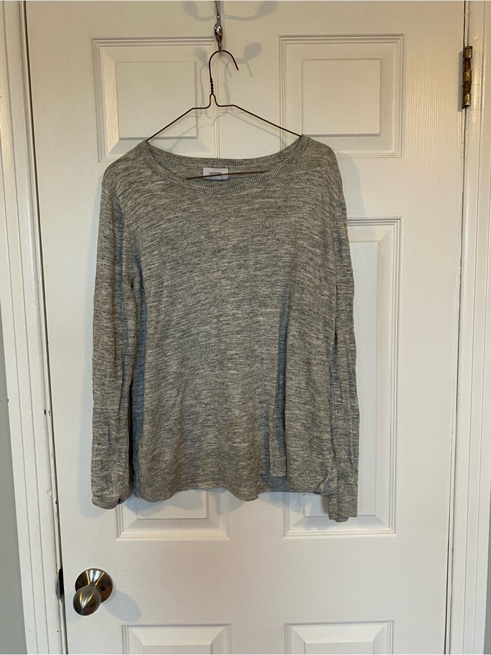 Old Navy Gray Marled Knit Long Sleeve Crewneck Sweater Top Large